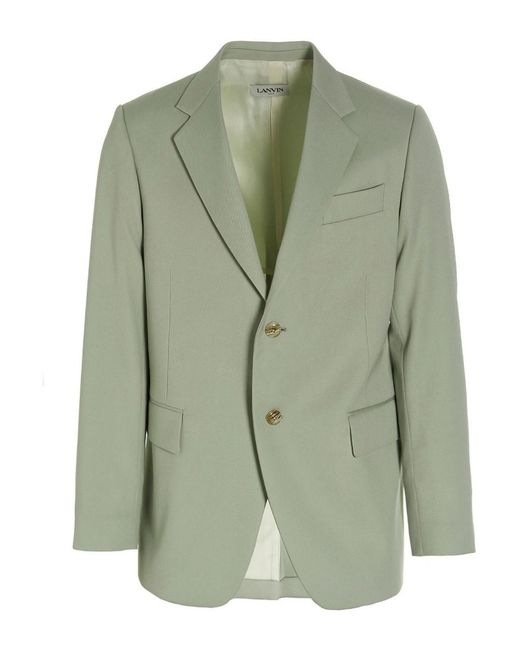 Lanvin Green Wool Single Breast Blazer Jacket for men