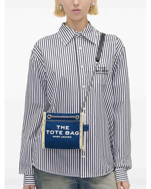 Marc Jacobs Blue The Denim Chain Crossbody Tote Bag
