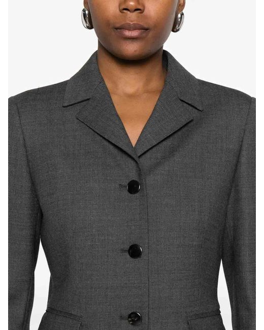 Tagliatore Gray Tailored Jacket With Notched Collar