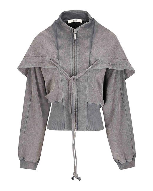 KNWLS Gray Oversized Washed Hoodie With Cinched Waist