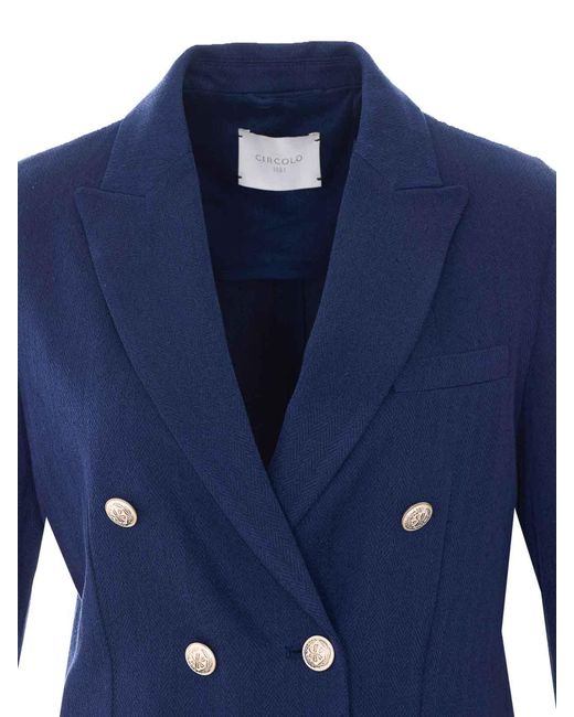 Circolo 1901 Blue Double Breasted Button Jacket