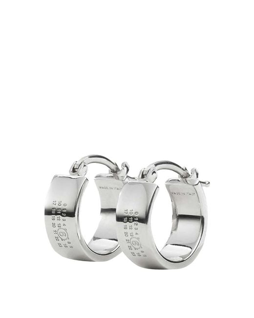 MM6 by Maison Margiela White Numeric Earrings