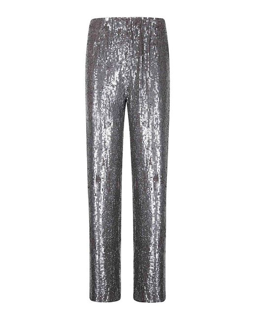 P.A.R.O.S.H. Gray Sequined Trousers With Elasticated Waist