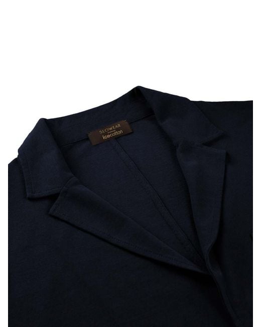 Zanone Blue Blazer With Patch Pockets for men