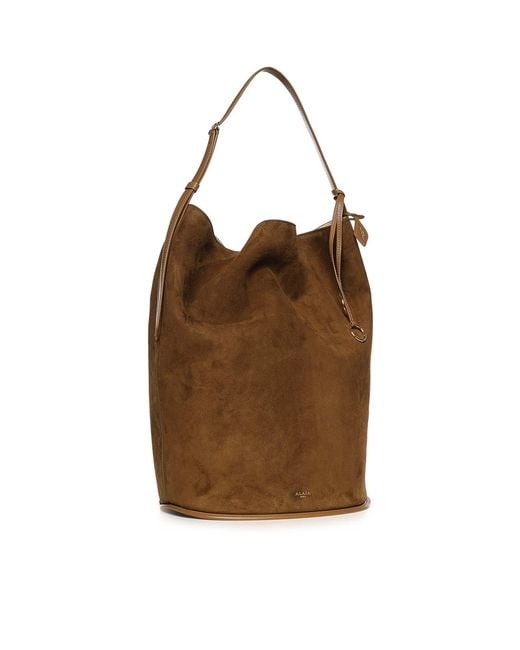 Alaïa Brown Large Suede Bucket Bag