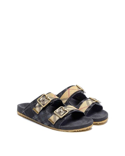 Burberry White Urchin Check Sandals for men