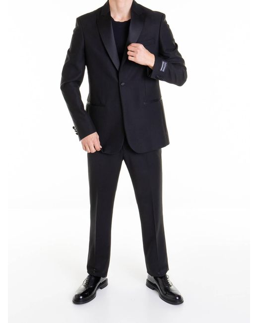 Just Cavalli Black Notched Lapel Suit for men