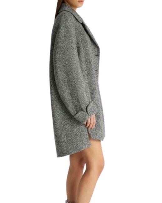 Ermanno Scervino Gray Houndstooth Coat