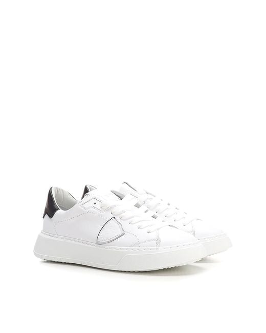 Philippe Model White Sneakers With Heel Tab