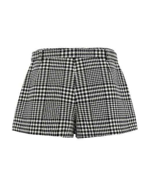 Self-Portrait Black Houndstooth Mini Skirt