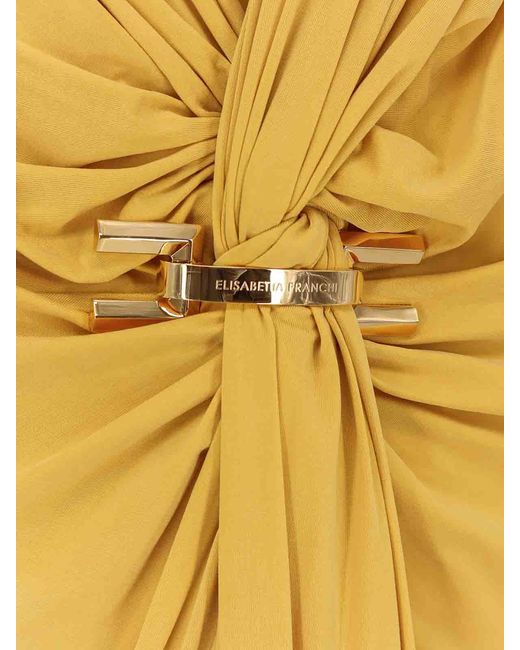 Elisabetta Franchi Yellow Vestito Lungo Carpet