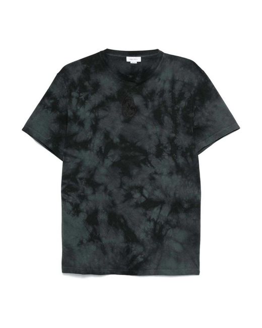 McQueen Black Cotton T-Shirt With Print for men