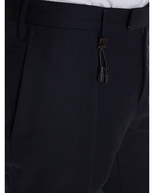 Incotex Blue Wool Trousers for men