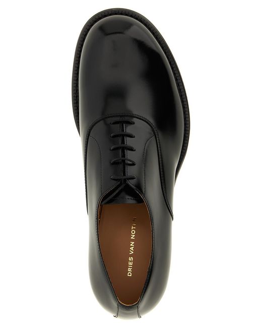 Dries Van Noten Black Derby Lace-Up Shoes for men