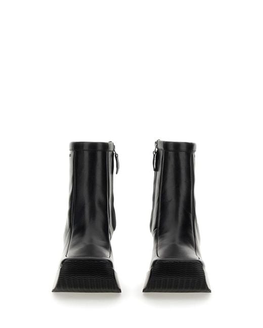 Raf Simons Black Square Toe Ankle Boot