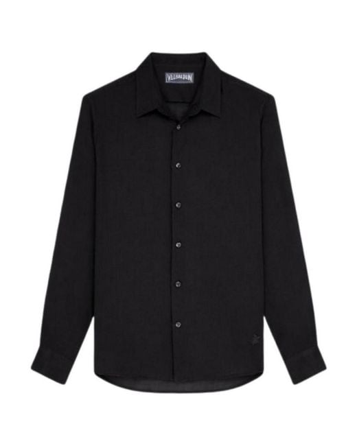 Vilebrequin Black Linen Shirt for men
