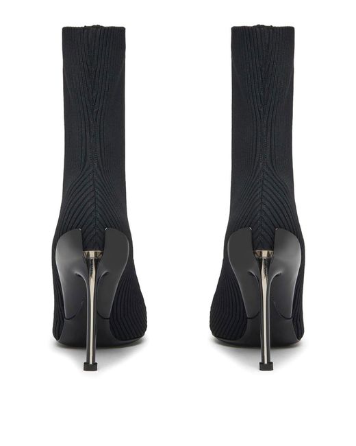 McQueen Black Statement Raffia Pointed-Toe Boots For