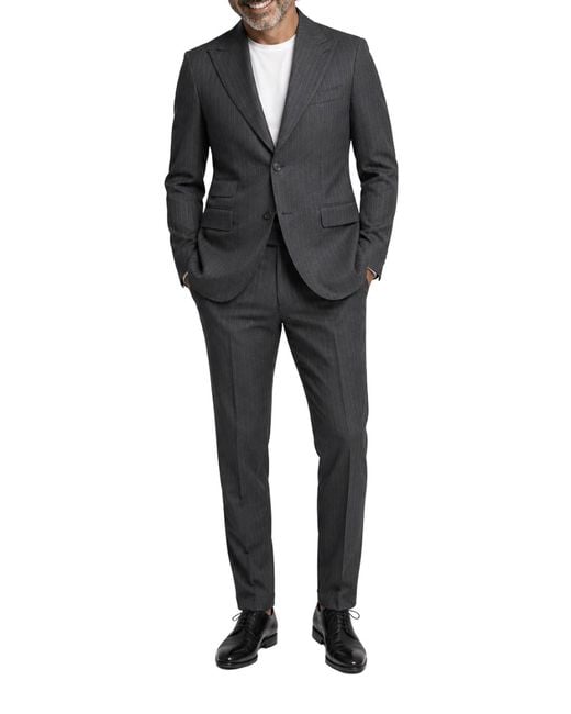 Franzese Collection Black Single-Breasted Bugatti Suit for men