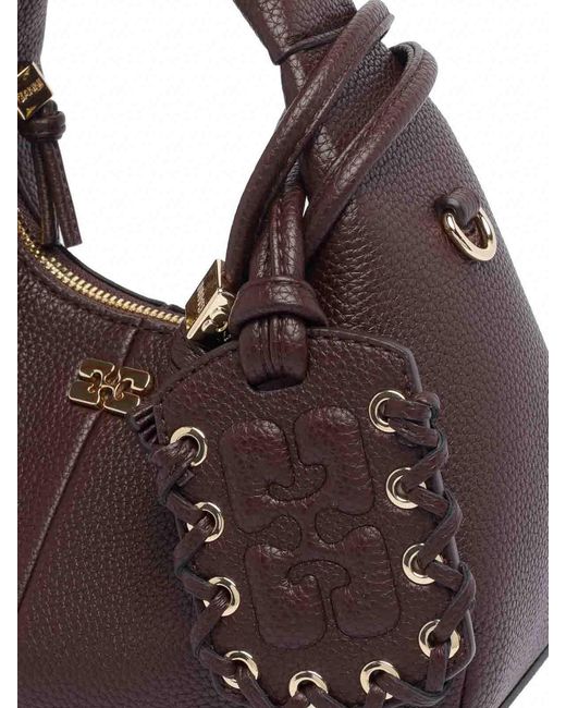 Ganni Brown Mini Hobo Bag