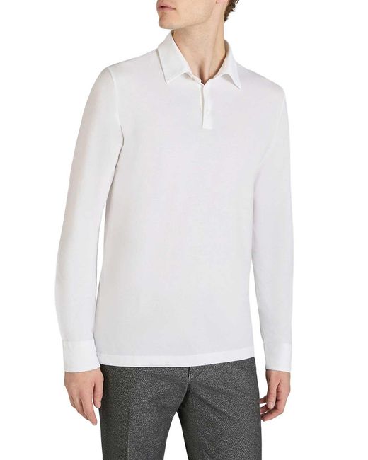 Zanone White Slim Fit Polo for men