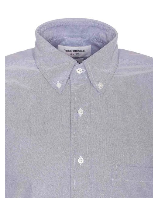Thom Browne Purple Light Classic Shirt With Frotnal Buttons for men
