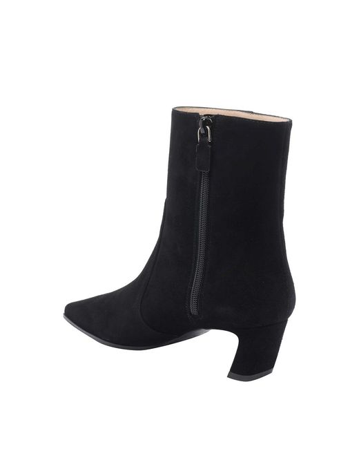 Stuart Weitzman Black Stassi Zip Booties