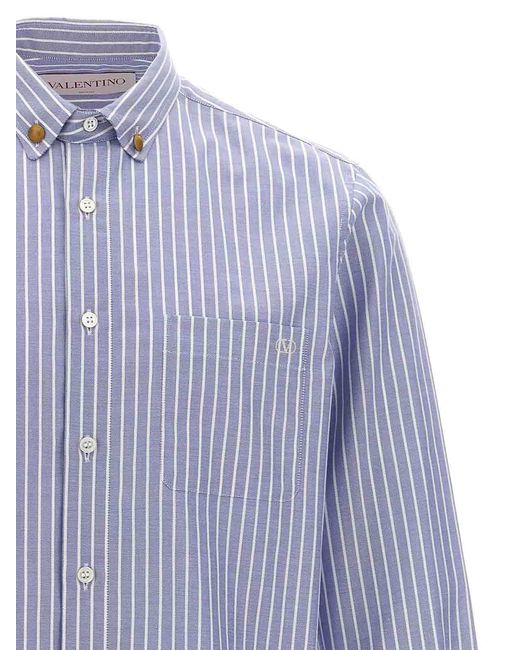 Valentino Garavani Blue Striped Shirt for men