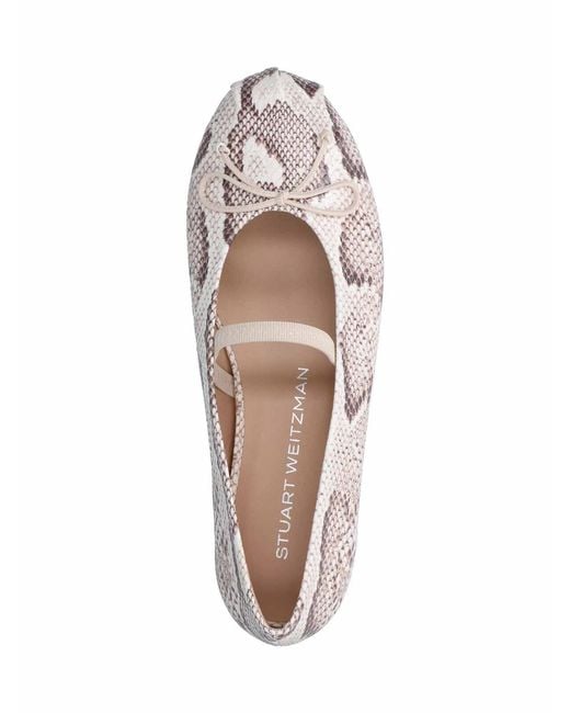 Stuart Weitzman White Prima Bow Ballet Flats