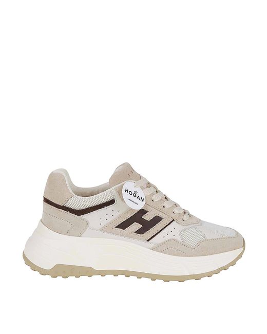 Hogan White Suede And Technical Fabric 80S-Inspired Sneakers