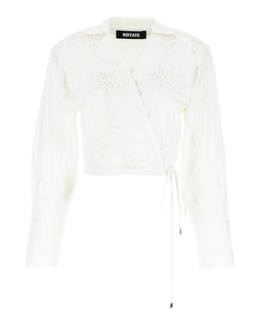 ROTATE BIRGER CHRISTENSEN White Wrap Cotton Shirt