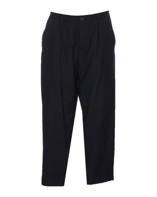 Marni Blue Pants Buttons Elasticized On Waist for men