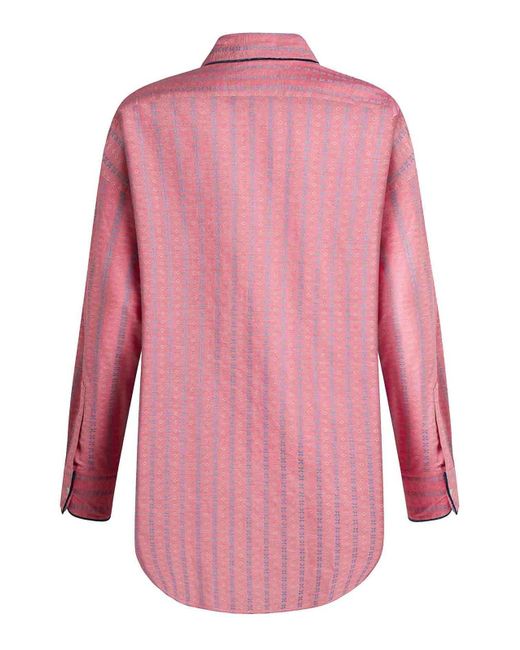 Etro Pink Oversized Jacquard Cotton Shirt