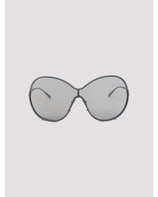 Alaïa Gray Round Metal 93 Sunglasses