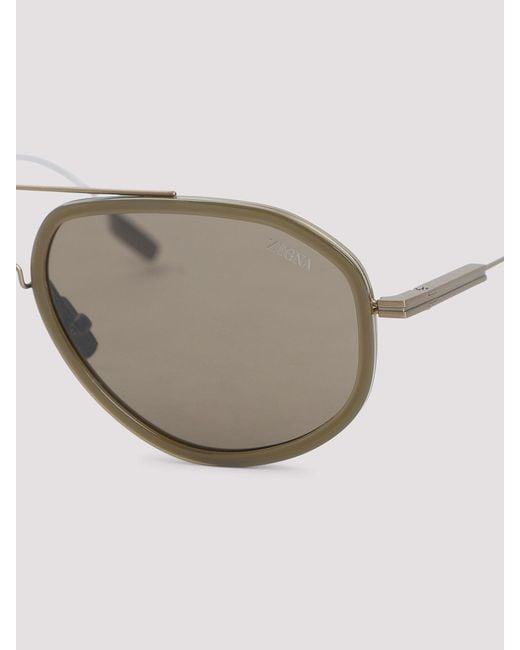 Zegna Metallic Metal Sunglasses for men