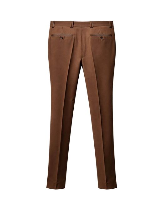 Franzese Collection Brown Dark Fabric Trousers for men