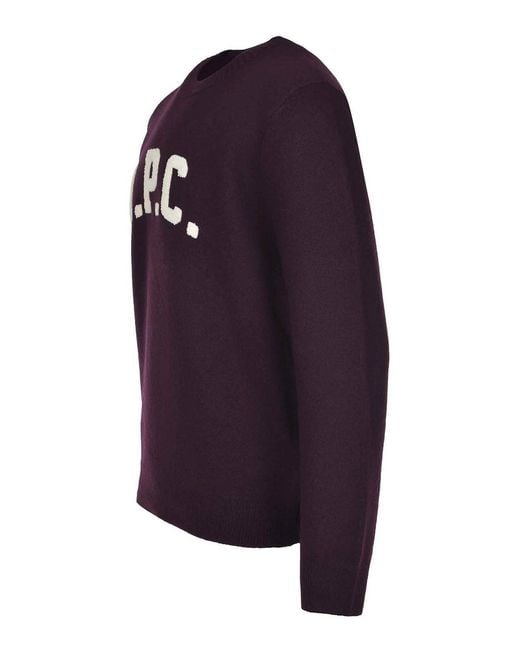 A.P.C. Blue Sweater Made Of Soft Virgin Wool for men