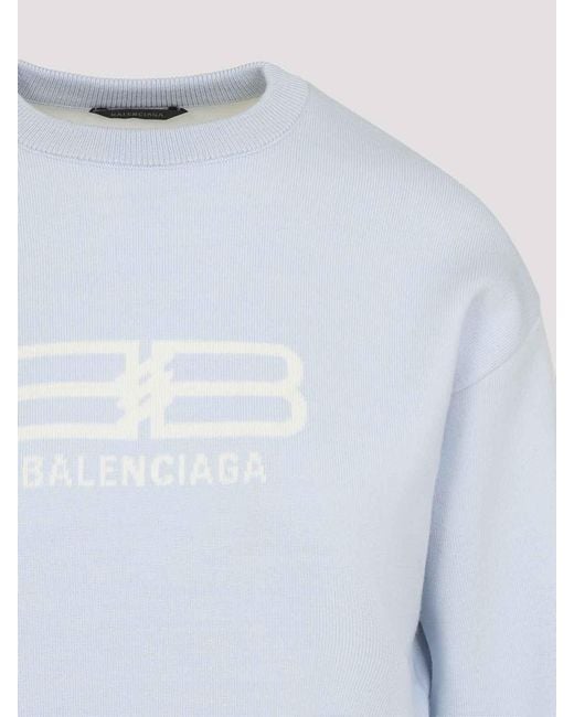Balenciaga Blue Cropped Pullover