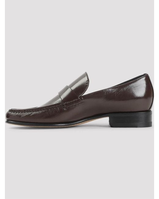 Phoebe Philo Gray Calf Leather Loafers