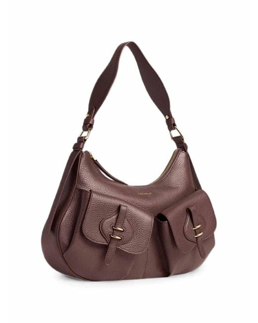 Coccinelle Brown Handbag Grained Leather Berry