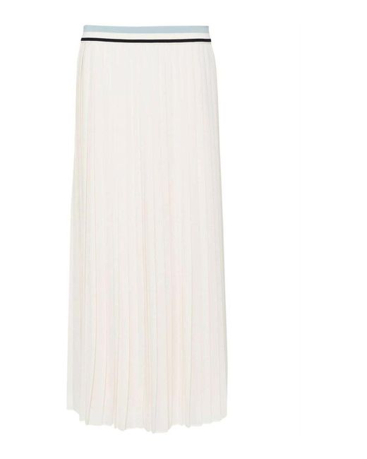 Moncler White Pleated Maxi Skirt