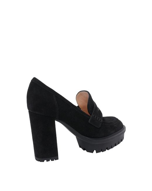 Gianvito Rossi Black Hadden Pump Loafers
