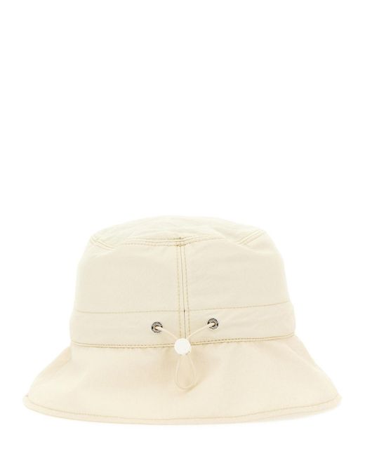 Moncler White Bucket Hat With Logo
