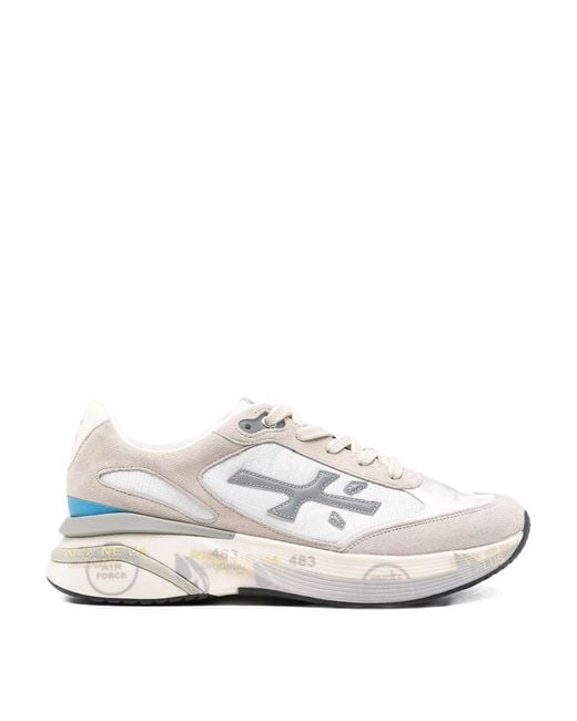 Premiata White Moerun Low-Top Sneakers for men