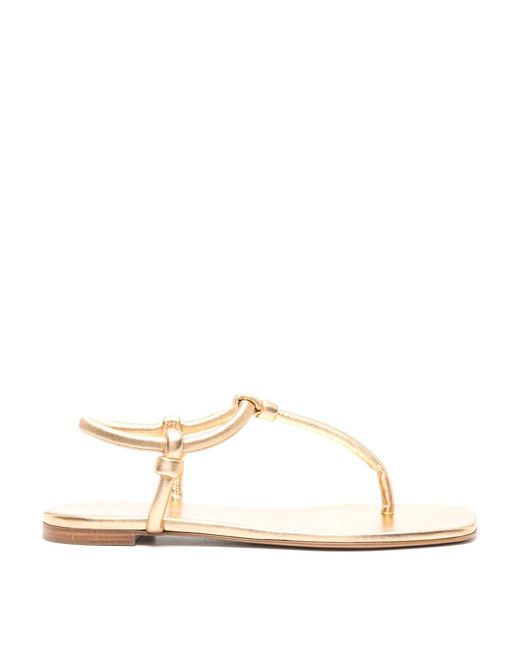 Gianvito Rossi Natural Leather Thong Sandals