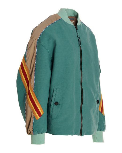 Incotex Green Bomber With Contrast Bands for men