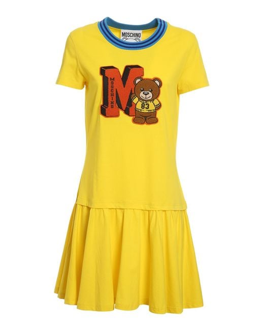 Moschino Yellow Teddy Varsity Dress