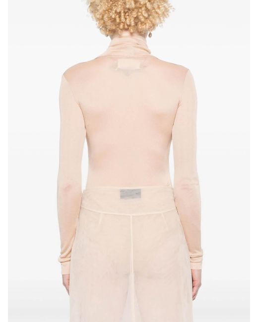 Maison Margiela Natural Four Stitch-Logo Bodysuit