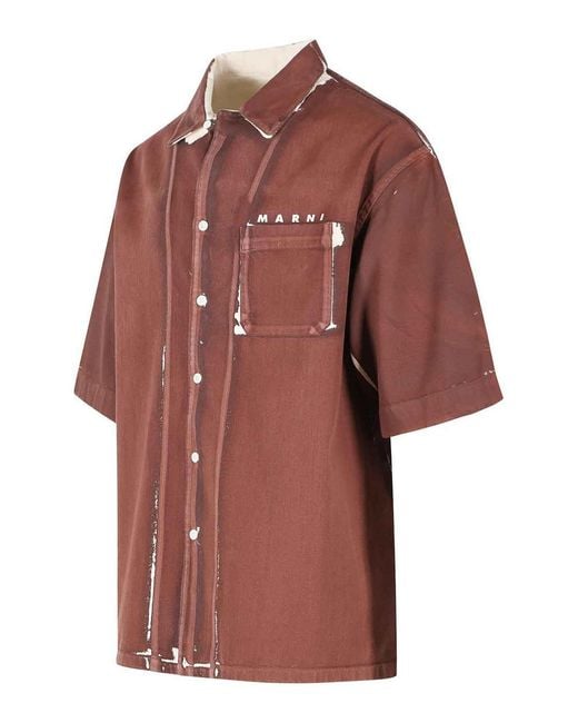 Marni Red Cotton Shirt for men