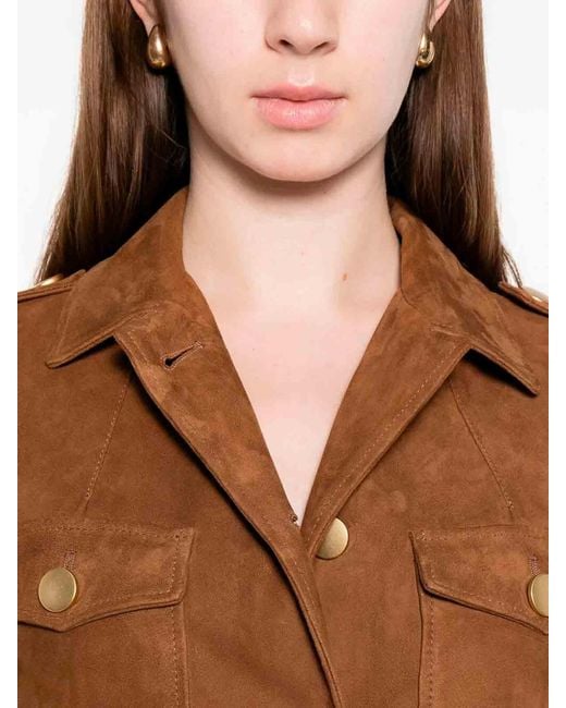 Tagliatore Brown Leather Jacket