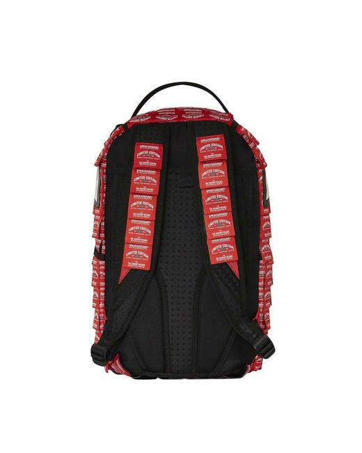 Sprayground Red 1 Off Bakpack Labels for men